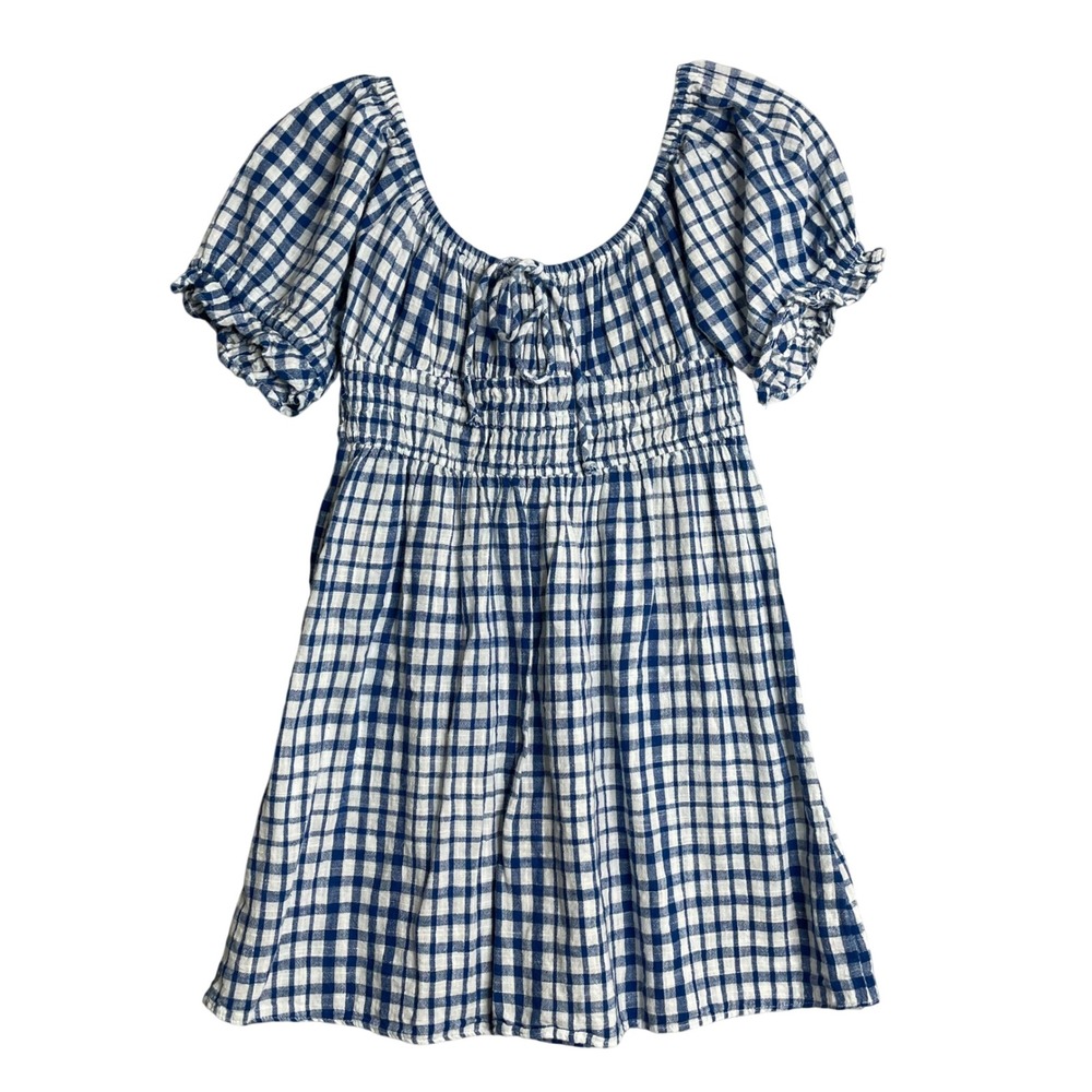 Urban Outfitters Blue and White Gingham Mini Dress